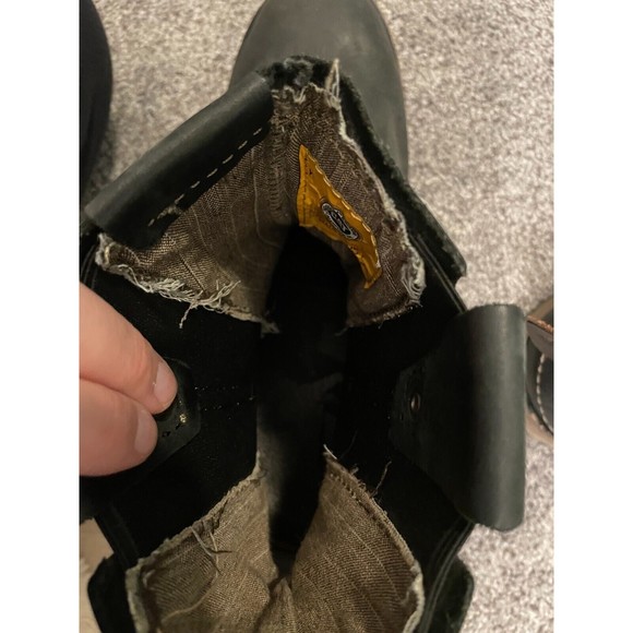 CAT Shoes Cat Caterpillar Vinson Boots Mens 1 Black Dark Gray Buckle Leather Work Safety